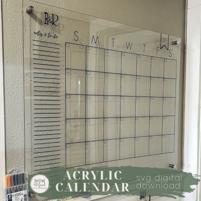 Acrylic Calendar SVG Digital File