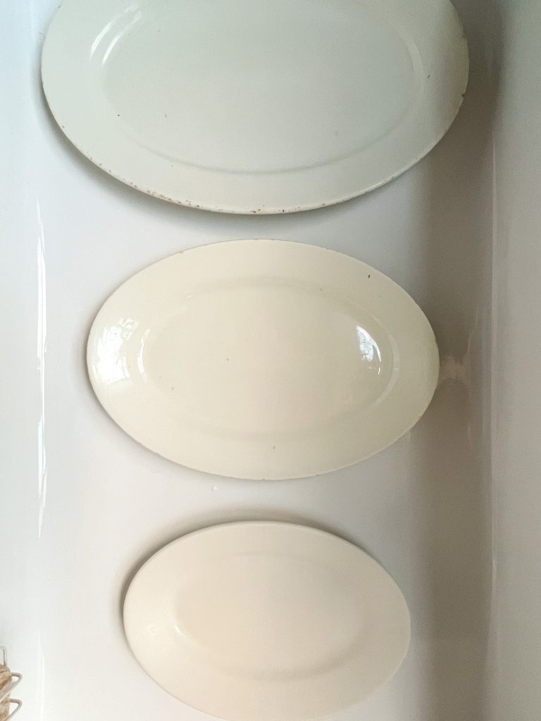 revived white thrifted platters